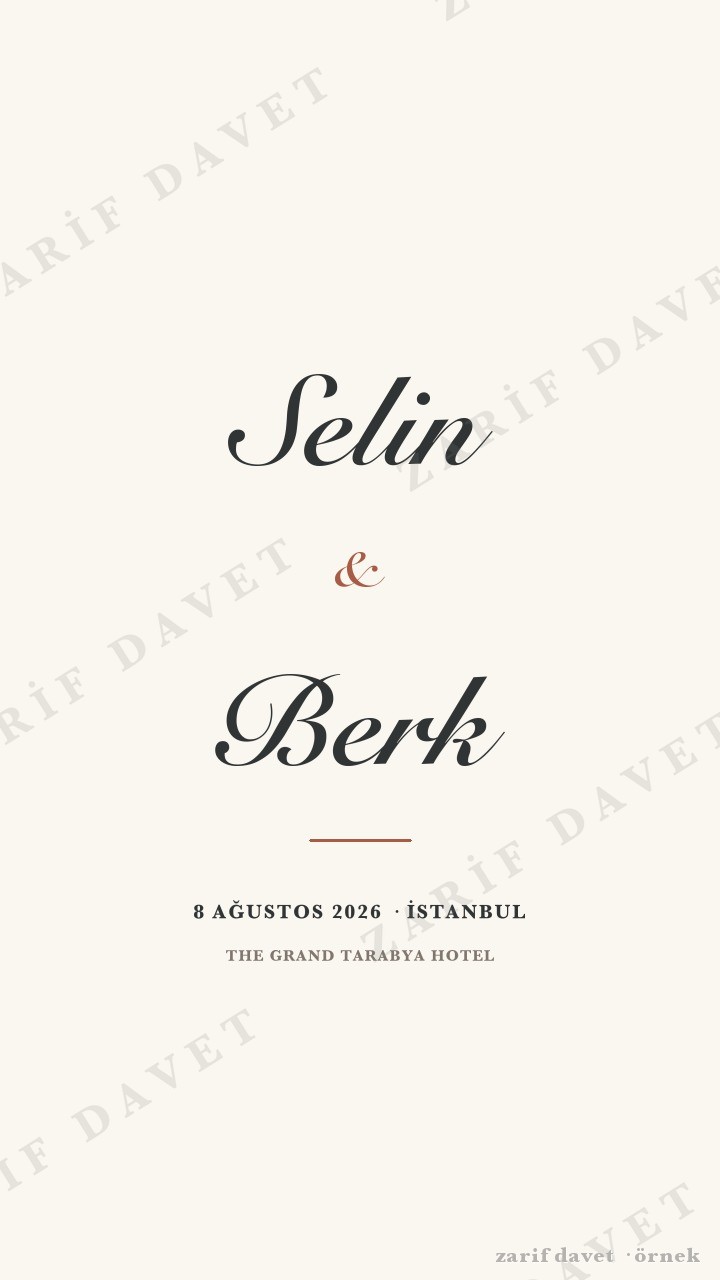 Modern İmza — statik davetiye tasarımı